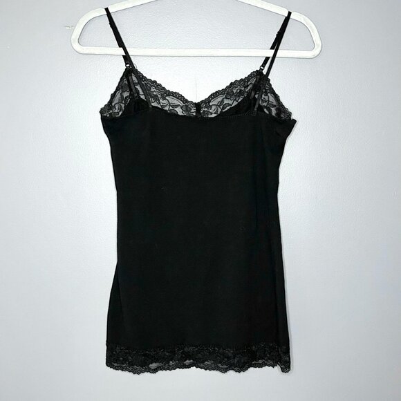 Bozzolo Camisole Tank Top Womens Large Black Lace Trim Soft Stretch Y2K Style - Picture 3 of 7